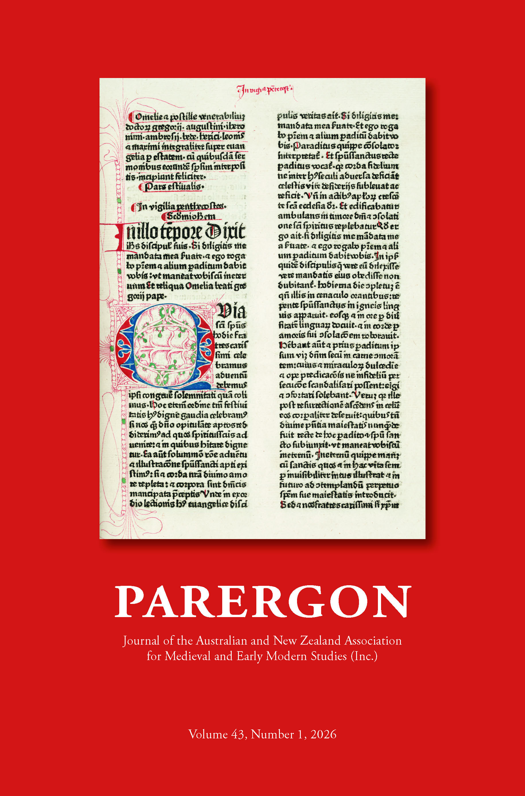 Cover of Parergon volume 43.1